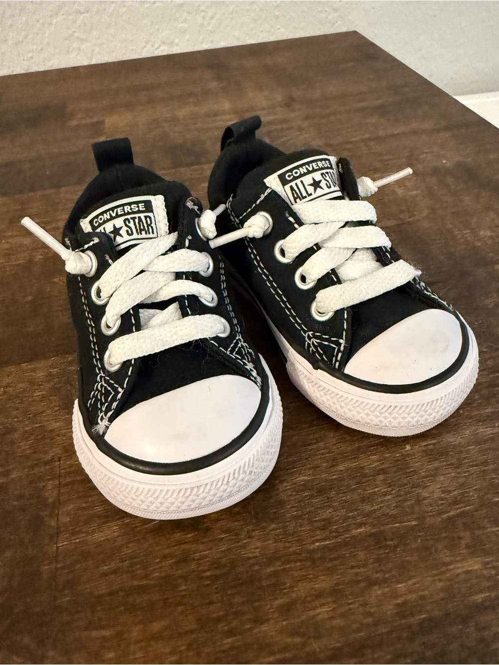 Converse Kids Black & White Low Top Sneakers